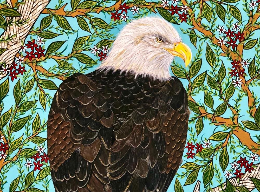 Eagle Art Print | Madhubani Folk Art from Nal Sarovar Series